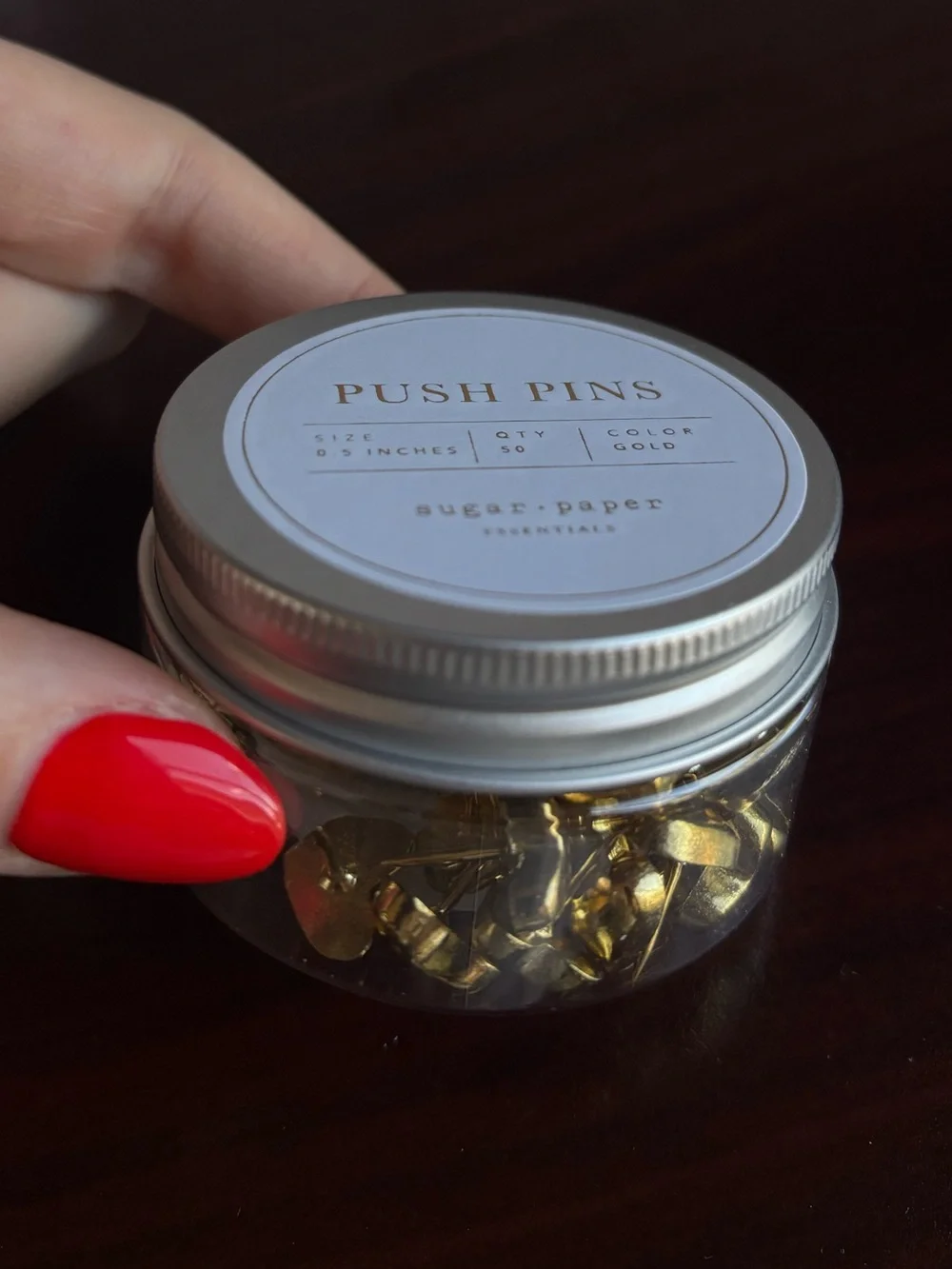 sugar paper heart Gold Push Pins
